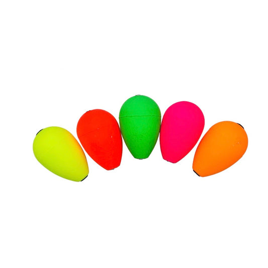 Bulk 2.25" pear floats with metal eyelets multiple color options