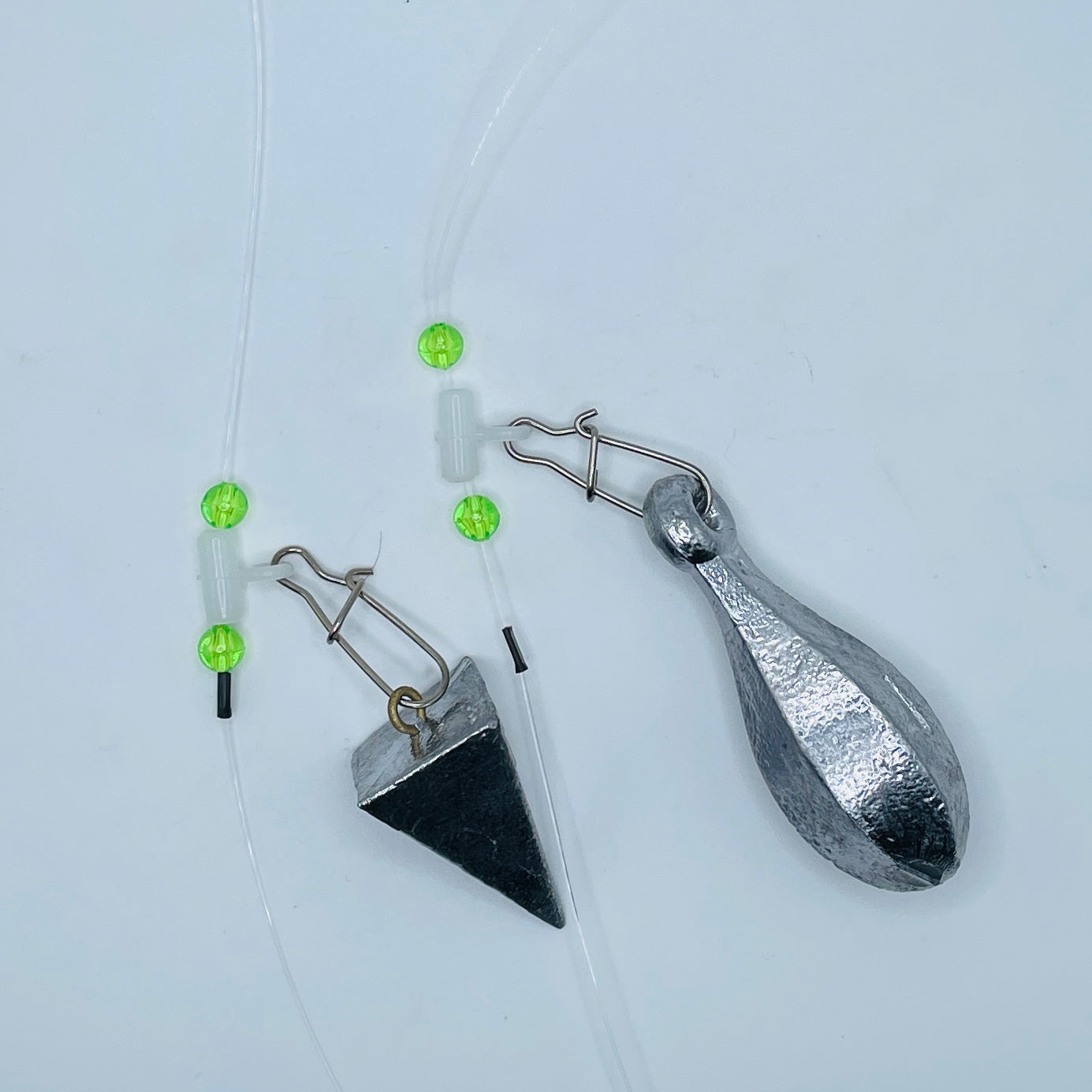 24" nylon slide Bait Rigs 2pk 30#-80# Monofilament Fish Finder rigs